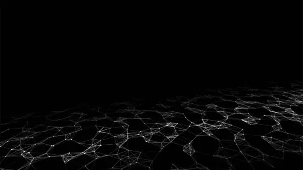 Abstract Digital Flow Particles Cyber Network Connection Background Big Data — Vettoriale Stock