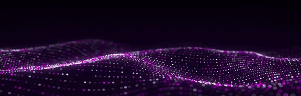 Футуристична Технологія Хвиля Цифровий Кіберпростір Абстрактна Хвиля Рухомими Частинками Фоні — стокове фото