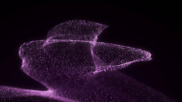 Abstrakte Wirbelpartikel Hintergrund Dynamische Rosa Welle Die Sich Explosionsartig Bewegt — Stockfoto