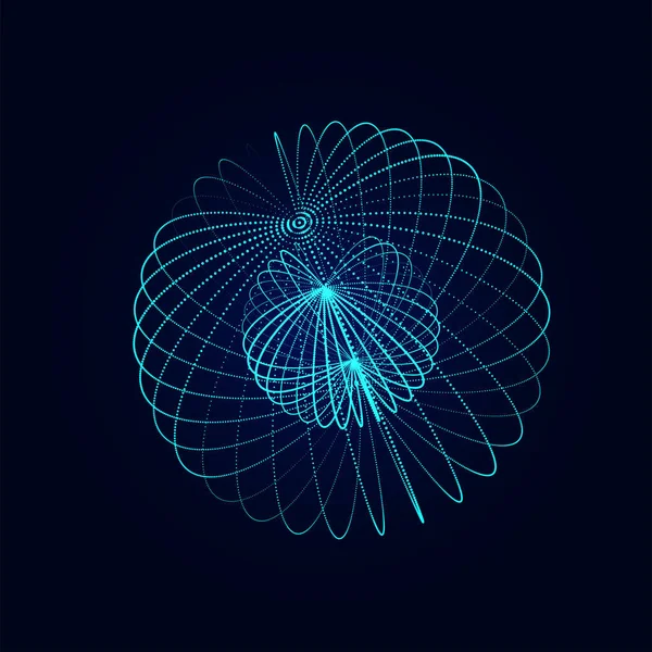粒子和线的矢量未来蓝色球体 网络连接大数据 摘要技术背景 — 图库矢量图片