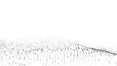 Parçacıkların soyut teknoloji dalgası. Büyük veri görselleştirmesi. Hareket noktaları ve çizgileri olan hafif bir arkaplan. Yapay zeka. 3d oluşturma.