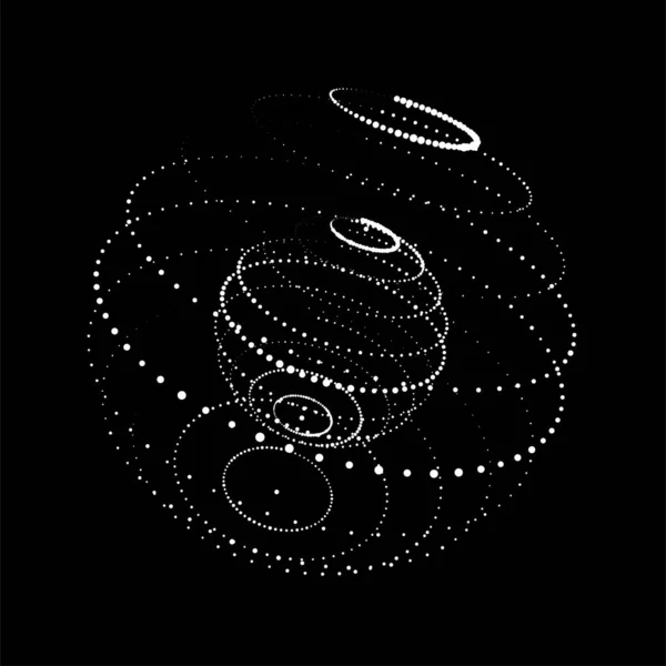 Вектор Футуристична Чорна Сфера Частинок Ліній Мережеве Єднання Великих Даних — стоковий вектор