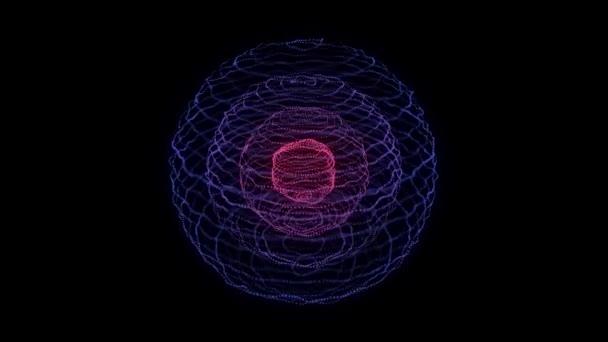 Esfera Color Futurista Partículas Líneas Conexión Red Big Data Antecedentes — Vídeo de stock