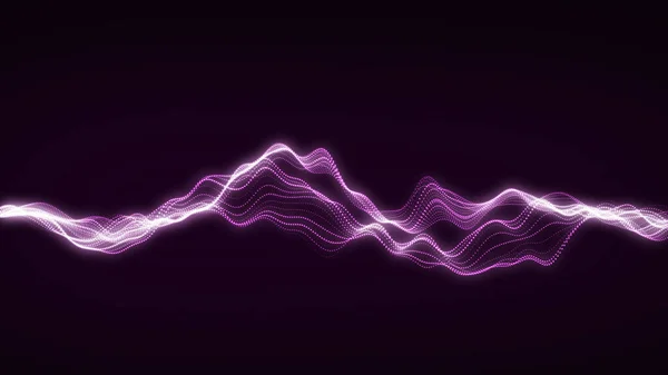 Streszczenie Dynamicznej Fali Muzycznej Tło Technologiczne Równoważnik Dźwięku Różowymi Kropkami — Zdjęcie stockowe