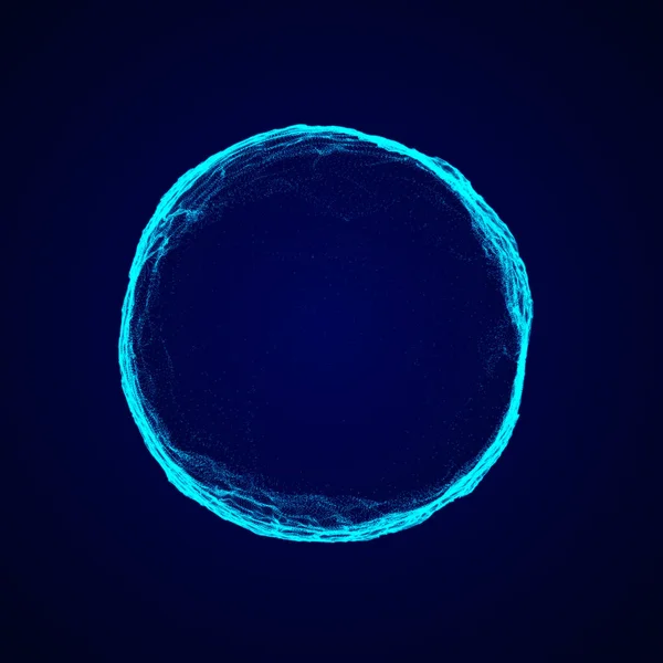 Esfera Azul Futurista Partículas Linhas Big Data Conexão Rede Antecedentes — Fotografia de Stock