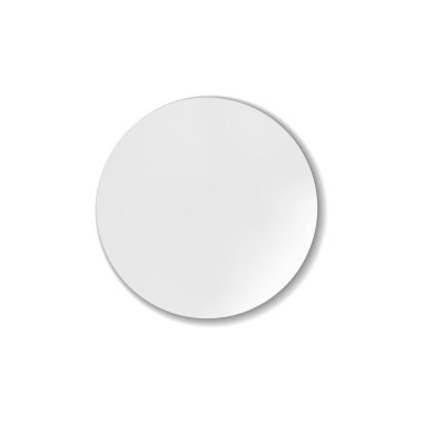 Beyaz arkaplanda izole edilmiş bir gölgesi olan vektör çemberi beyaz etiketi.