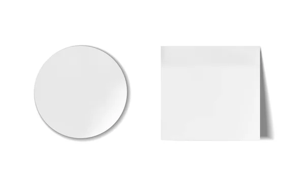 Vektor-Set aus weißen Papierstücken isoliert auf weißem Hintergrund, Notizpapier, Skizzenbuchpapier. — Stockvektor