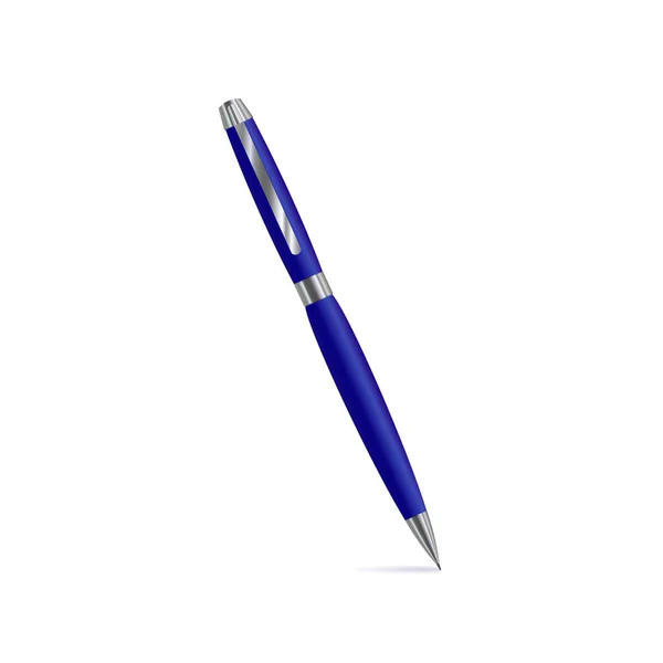 Vector Blue Pen Illustration, Writing Instrument, Isolated Illustration. — 스톡 벡터