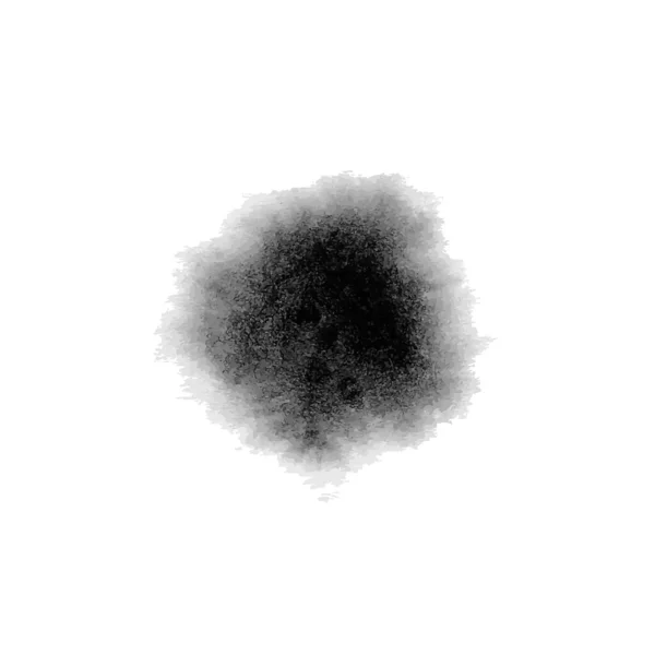 Vektör soyut mürekkep sıçraması, beyaz arkaplanda izole edilmiş siyah boya lekesi.
