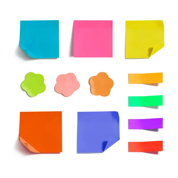Conjunto de vetor de adesivos de memória coloridos diferentes isolados no fundo branco, quadros. — Vetor de Stock