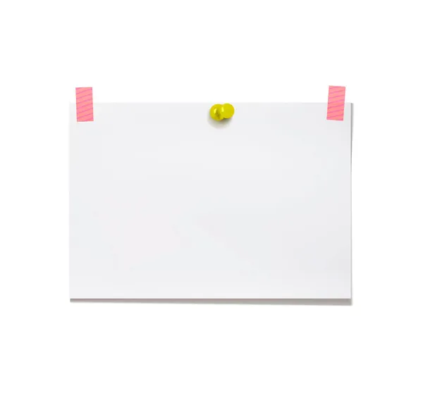 Vectorpapier, illustratie geïsoleerd op witte achtergrond, gele pin knop. — Stockvector