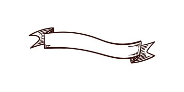 Vektör el çizilmiş vintage pankart, retro biçim illüstrasyonu.