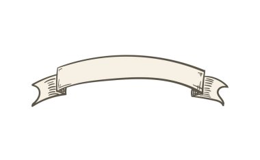 Vektör el çizimi vintage pankart, retro biçim illüstrasyonu, çizim.