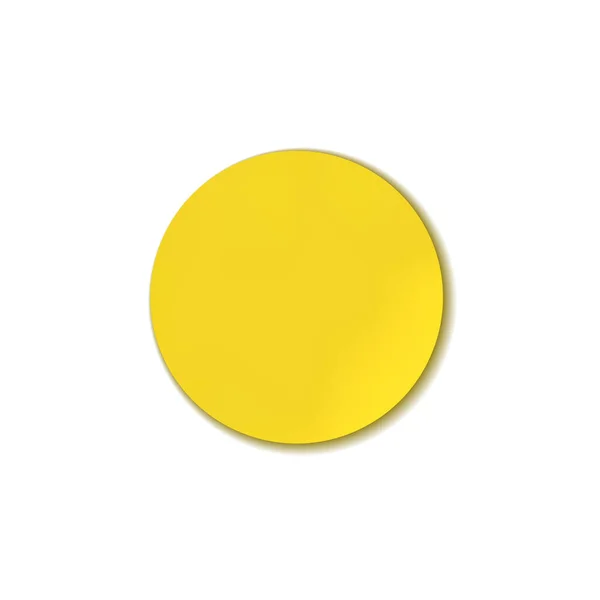 Vector adesivo círculo amarelo brilhante isolado no fundo branco, elemento de design. —  Vetores de Stock