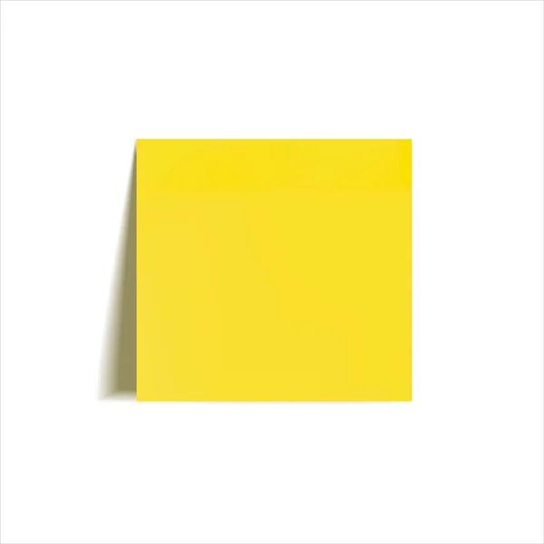 Vektor-Quadrat leuchtend gelber Aufkleber isoliert auf weißem Hintergrund, realistische 3D-Vektordarstellung. — Stockvektor