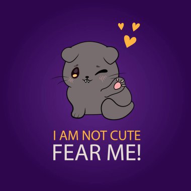 Şirin kedi çizimi, Cadılar Bayramı kutlaması konsepti, şirin kedi, ben sevimli değilim..