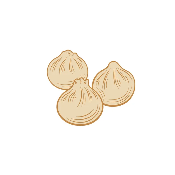 Beyaz arka plandaki yiyeceklere izole edilmiş vektör köfteleri çizimi, Dim Sun..