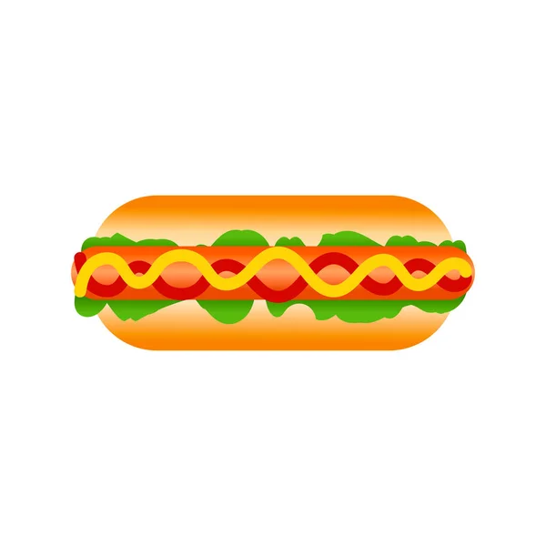 Vector Hot Dog Symbol Isoliert Auf Weißem Hintergrund Hotdog Mit — Stockvektor