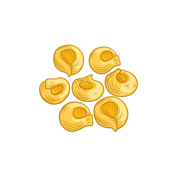 Vector Tortellini Isolado Sobre Fundo Branco Ilustração Produto Massa Massas —  Vetores de Stock