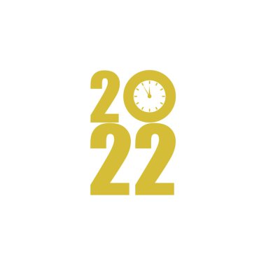 Vektör 2022 Minimalist Altın Sıfır, Yeni Yıl, Tasarım Elementi İzole.