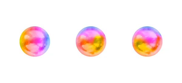 Conjunto de vetores de esferas coloridas de arco-íris isoladas em fundo branco, realista. —  Vetores de Stock