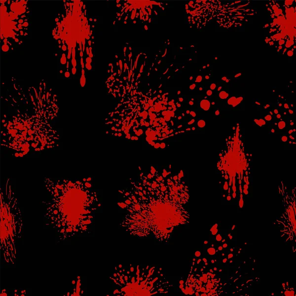 Vektor Nahtlose Muster Rote Spritzer Blut Halloween Hintergrundvorlage — Stockvektor