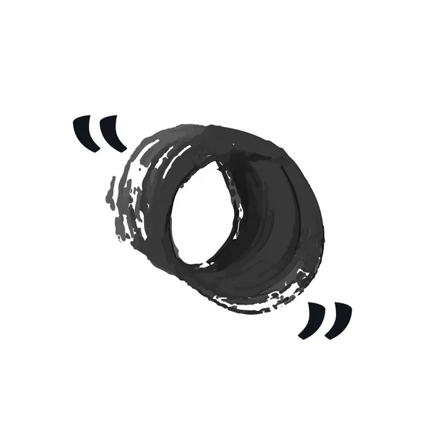 Векторна форма кругового кола Чорний пензлик з лапками, шаблон котирування рамки, порожній, ілюстрація ізольовані . — стоковий вектор