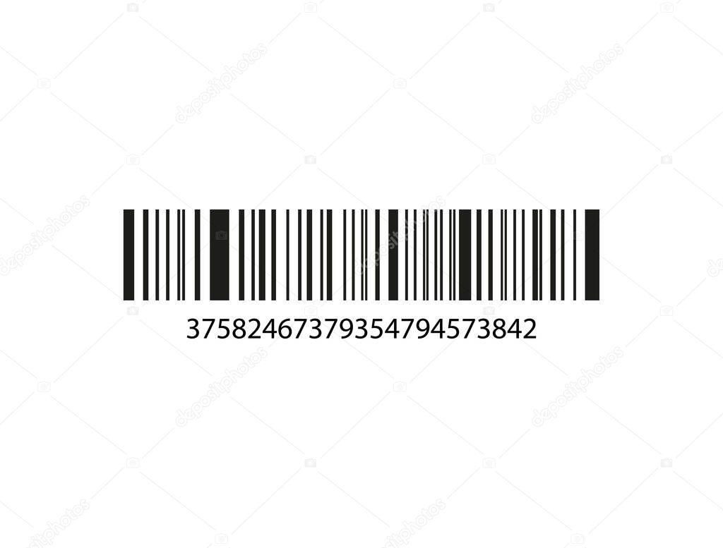 Vector Bar Code Isolated on White Background, Black Lines, Code Scan Concept, Identifying Process, Unique Barcode, Black and White.