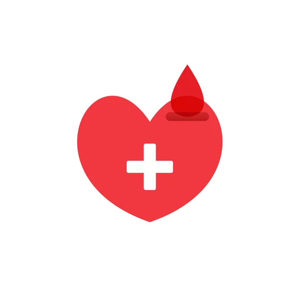 Vektorové Darování Krve Ikona Piggy Bank Heart Drop Lékařským Křížem — Stockový vektor