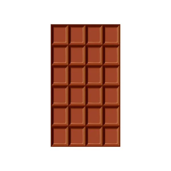 Vector Chocolate Bar Isolated White Background Milk Brown Chocolate — Stock Vector