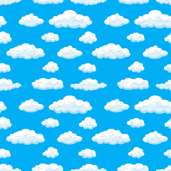 Vector Seamless Pattern Clouds Light Blue Sky Summer Day Sky — стоковий вектор