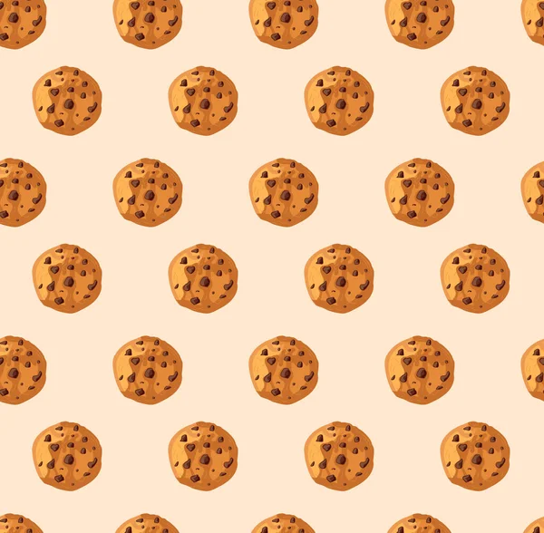 Patrón Sin Costura Vectorial Con Cookies Plantilla Fondo Colorido — Vector de stock