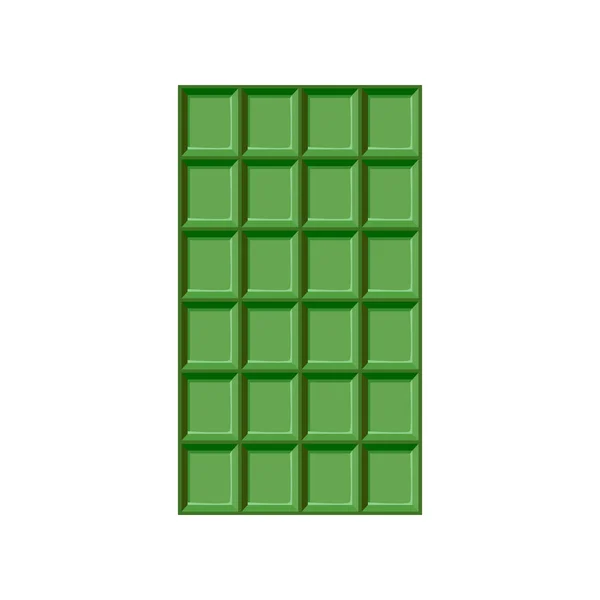 Ilustração Chocolate Vector Macha Barra Chocolate Verde Isolada Fundo Branco —  Vetores de Stock