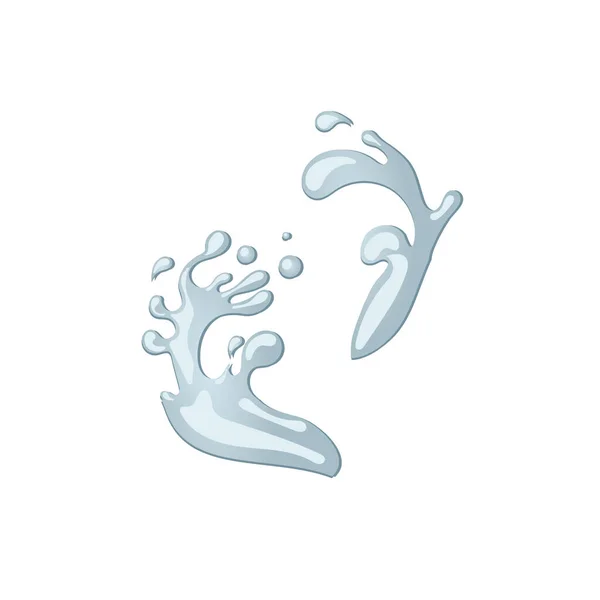 Vector Cartoon Water Splash Geïsoleerd Witte Achtergrond Illustratie Template Water — Stockvector