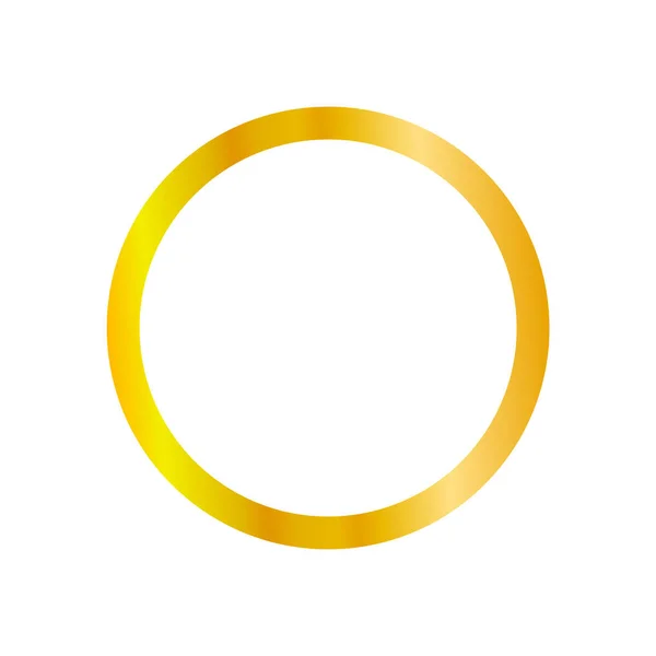 Vector schwarzer und goldener Kreis Rahmen leere Vorlage isoliert auf weißem Hintergrund, einfacher goldener Rahmen — Stockvektor