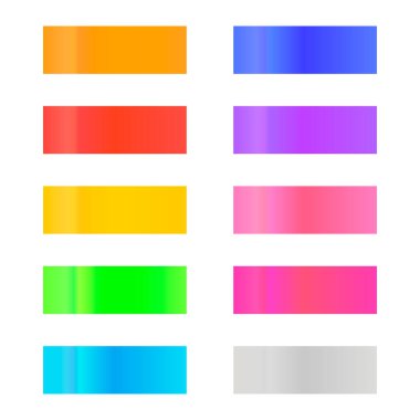 Vektör boş renkli etiketler, beyaz arkaplanda izole edilmiş yapışkan notlar, yer imleri, parlak farklı renkler.