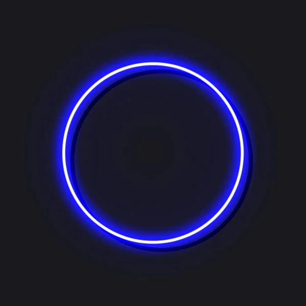 Vector Neon Circle Shadow Glowing Illustration Bright Blue Color Ring —  Vetores de Stock