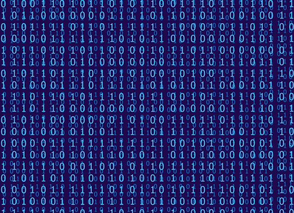 Código Binario Vectorial Fondo Azul Brillante Backdpop Tecnología Números — Archivo Imágenes Vectoriales