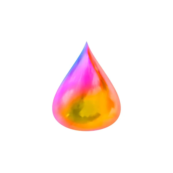 Vector Colorful Holographic Drop Bright Paint Droplet Rainbow Colored Element —  Vetores de Stock