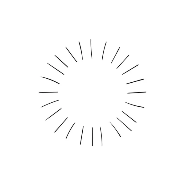 Vektorové Retro Paprsky Ikona Izolované Bílém Pozadí Černé Kresby Izolované — Stockový vektor