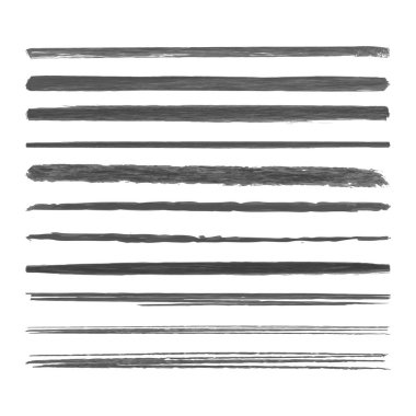 Vector Set of Crayon Textured Brush Strokes Isolated on White Background, Vector Brush Templates.