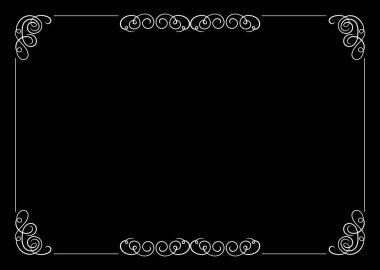 Vector Calligraphic Frame Template, Calligraphic Design Element, Old Movie Vintage Style.