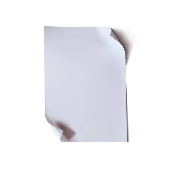 Vector White Paper with Curled Corners Isolated on White Background, Decorative Design Element.
