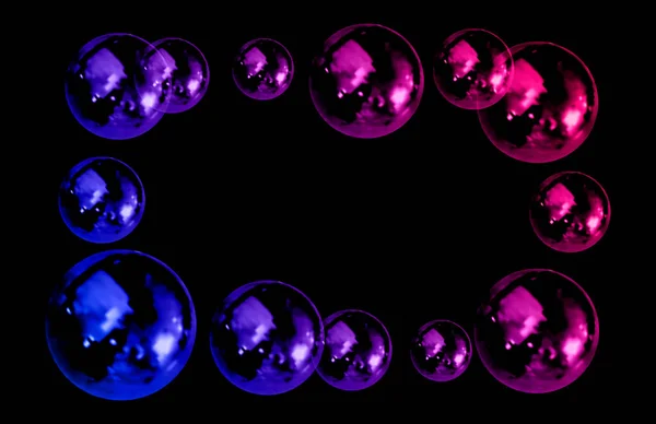 Vector Gradient Colored Bubbles Background Frame Realistic Air Bubbles Gradient — 图库矢量图片