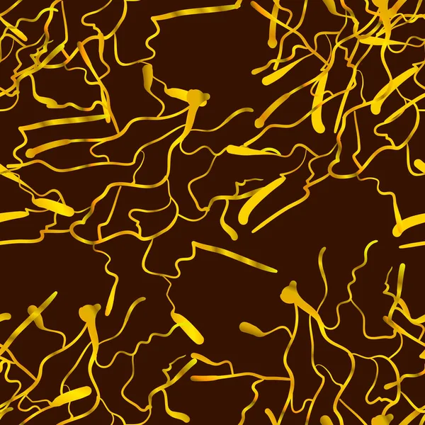 Vector Seamless Pattern Gold Kintsugi Crack Background Template Broken Foil — Stockvektor