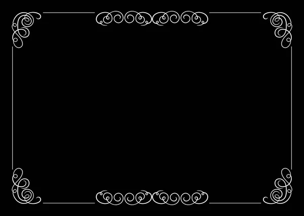 Vector Calligraphic Frame Template, Calligraphic Design Element, Old Movie Vintage Style.