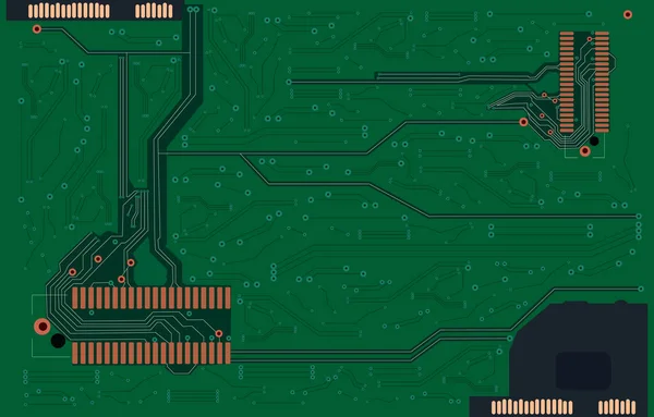 Vector Technology Achtergrond Groen Circuit Computer Kleurrijke Achtergrond — Stockvector