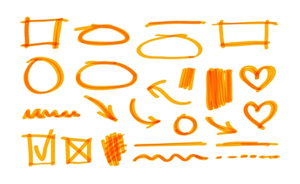 Beyaz arkaplanda izole edilmiş vektör el çizimi tasarım elemanları