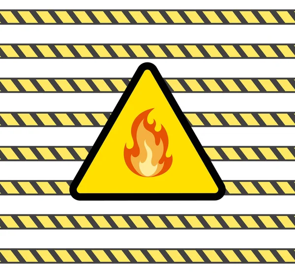 Signe Danger Incendie Vectoriel Triangle Avertissement Dangerous Tape Stripes Background Vecteurs De Stock Libres De Droits