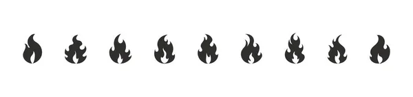 Flammes Feu Bande Dessinée Monochromes Vectorielles Isolées Sur Fond Blanc Illustrations De Stock Libres De Droits